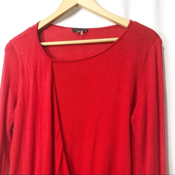 Vince Camuto -Red Modal Fabric overlap Scoop Top S - Picture 2 of 5